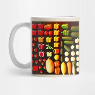 Size chart vegetable art Mug